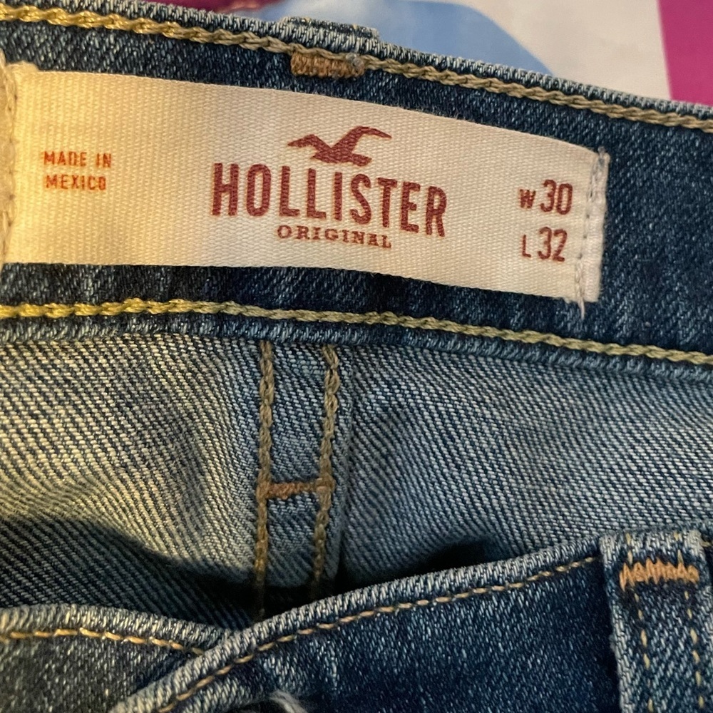 Hollister Men’s Grunge Streetwear Dark Wash Indigo Extreme Skinny Jeans Waist 30 - Picture 3 of 4